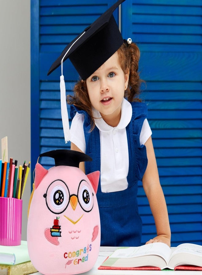 refavor Pink Owl Kindergarten Graduation Stuffed Animal 2025, Preschool Class of 2025 Graduation Plush Pillow with Black Cap, Commemorative Congrats Grad Party Owl Plushies Favors(8 Inch) - Image 4